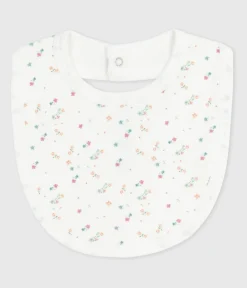 Petit Bateau Lätzchen​|Newborn*Newborn-Lätzchen aus Baumwolle mit Blumenmotiv weiss MARSHMALLOW/weiss MULTICO