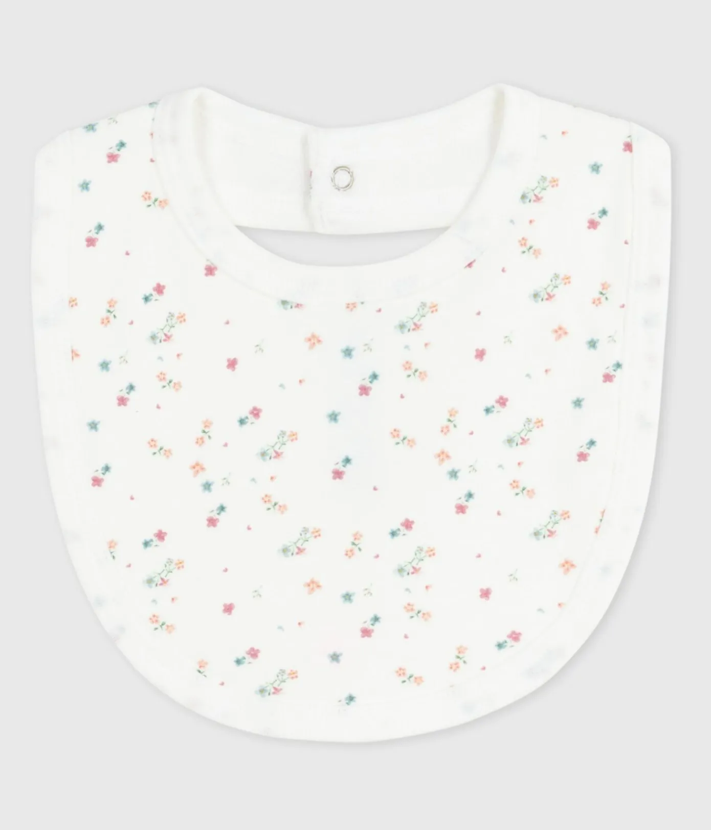 Petit Bateau Lätzchen|Newborn*Newborn-Lätzchen aus Baumwolle mit Blumenmotiv weiss MARSHMALLOW/weiss MULTICO
