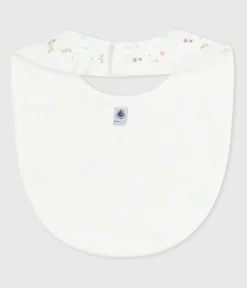 Petit Bateau Lätzchen​|Newborn*Newborn-Lätzchen aus Baumwolle mit Blumenmotiv weiss MARSHMALLOW/weiss MULTICO