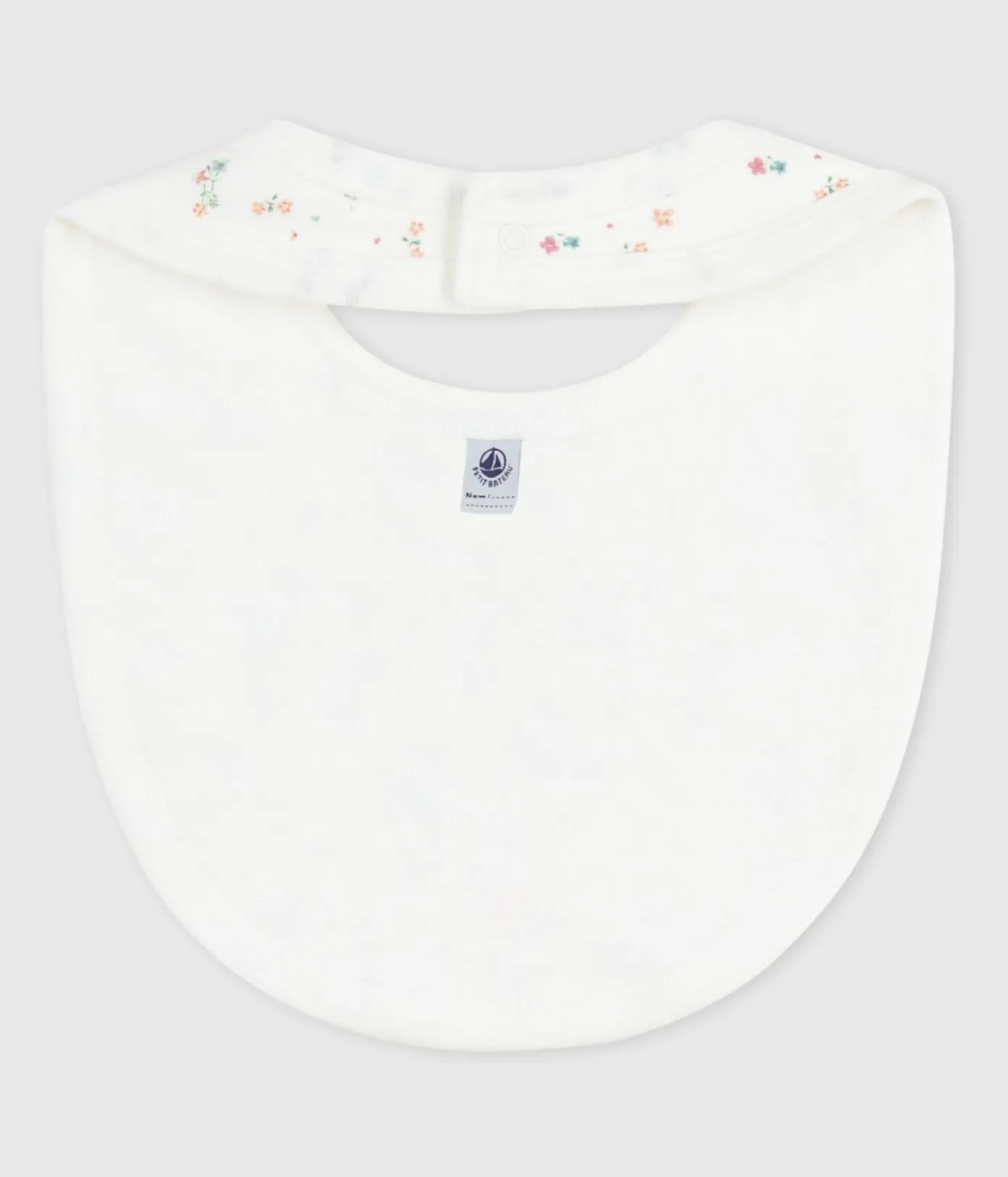 Petit Bateau Lätzchen|Newborn*Newborn-Lätzchen aus Baumwolle mit Blumenmotiv weiss MARSHMALLOW/weiss MULTICO