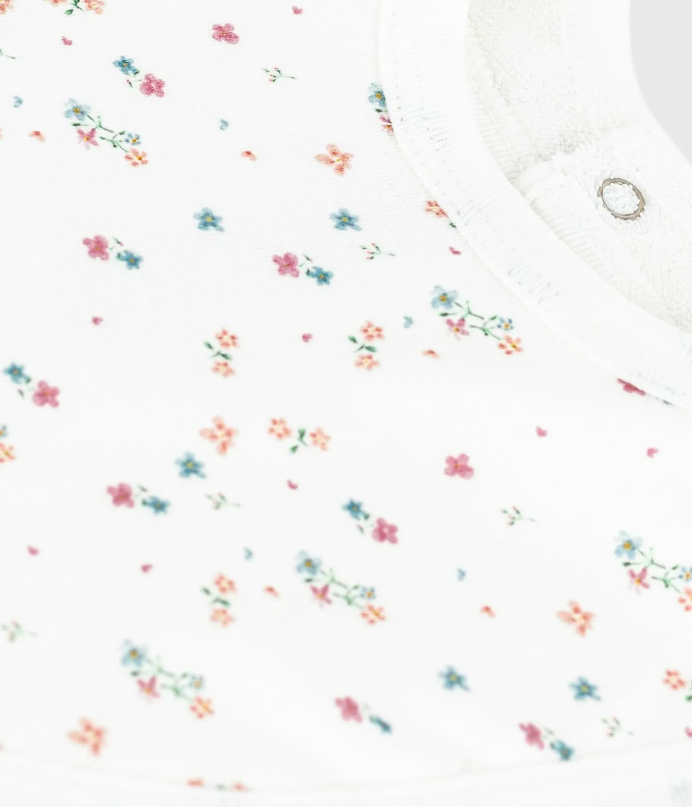 Petit Bateau Lätzchen|Newborn*Newborn-Lätzchen aus Baumwolle mit Blumenmotiv weiss MARSHMALLOW/weiss MULTICO
