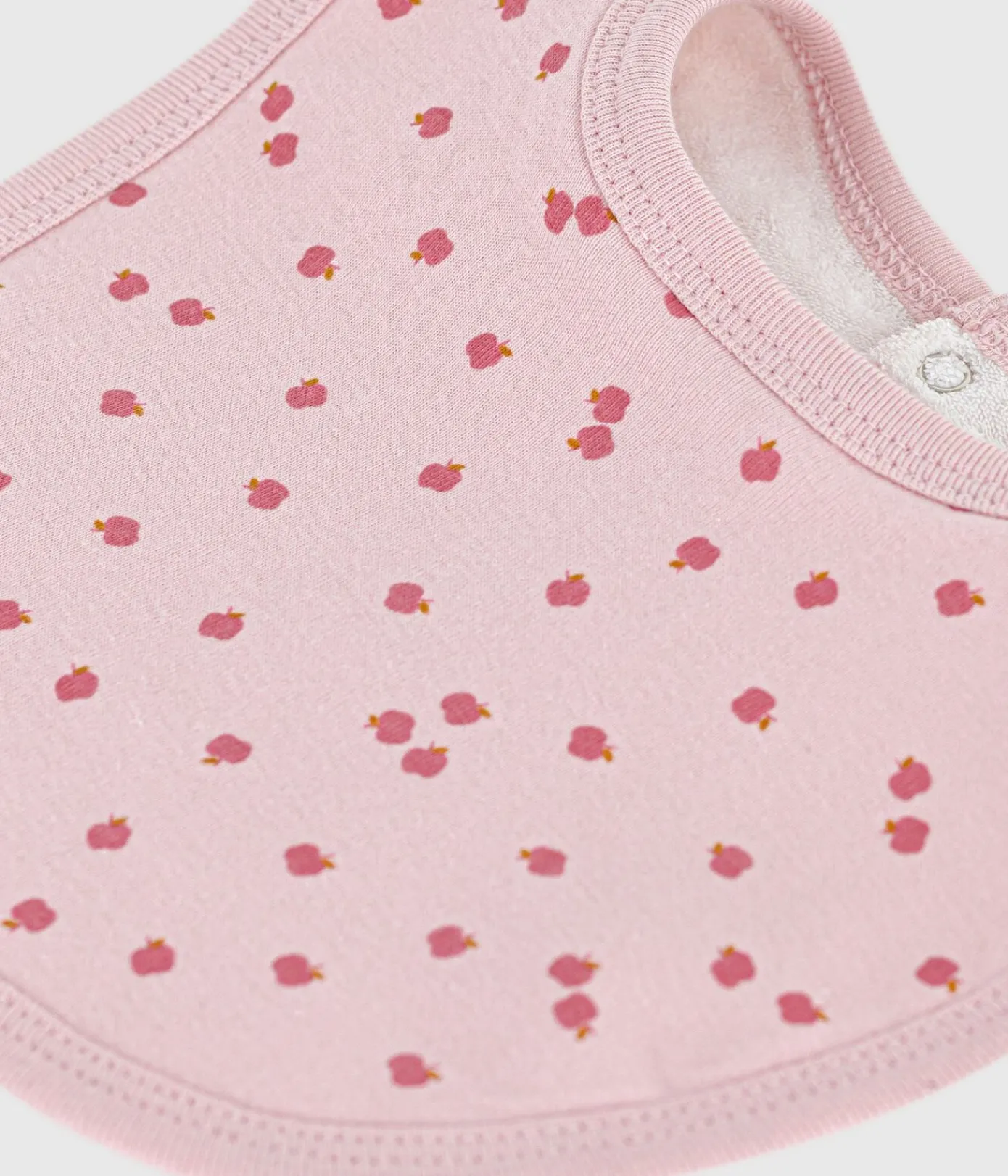 Petit Bateau Lätzchen|Newborn*Newborn-Lätzchen aus bedruckter Baumwolle rosa JOLI/weiss MULTICO