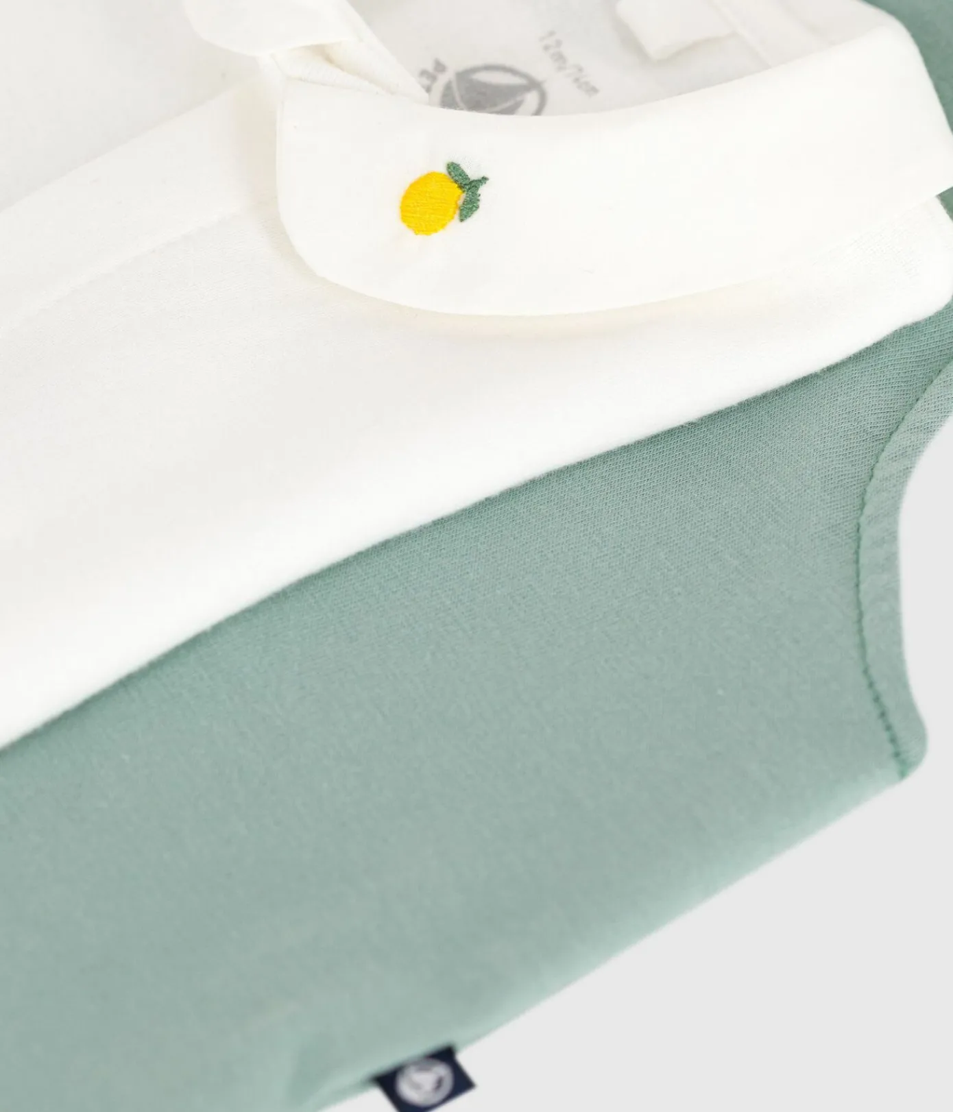 Petit Bateau Sets, Overalls & Latzhosen|Newborn*Newborn-Set Latzhose und bestickter Strampler aus einfarbiger Baumwolle grün PAUL