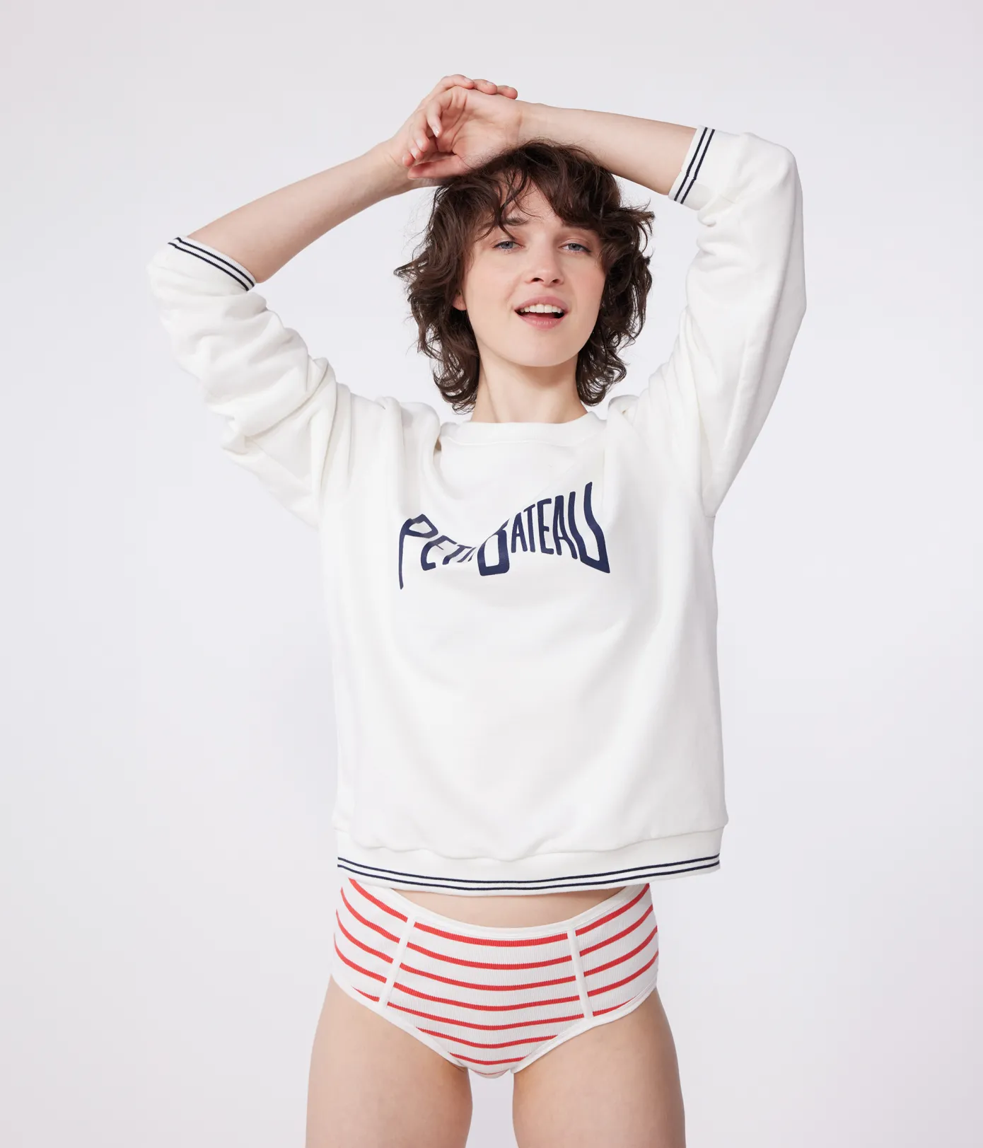 Petit Bateau Outfits Für Damen*-Tradition weiss MARSHMALLOW/blau PERSE
