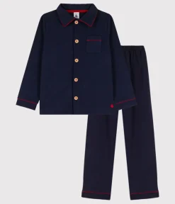 Petit Bateau Schlafanzüge, Pyjamas*Pyjama aus Jersey für kleine Jungen blau SMOKING