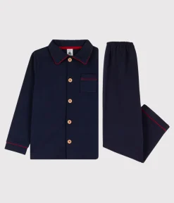 Petit Bateau Schlafanzüge, Pyjamas*Pyjama aus Jersey für kleine Jungen blau SMOKING