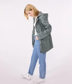 Petit Bateau Herren|Jacken, Mäntel*Regenjacke aus recyceltem Material und Bio-Baumwolle grün THUYA