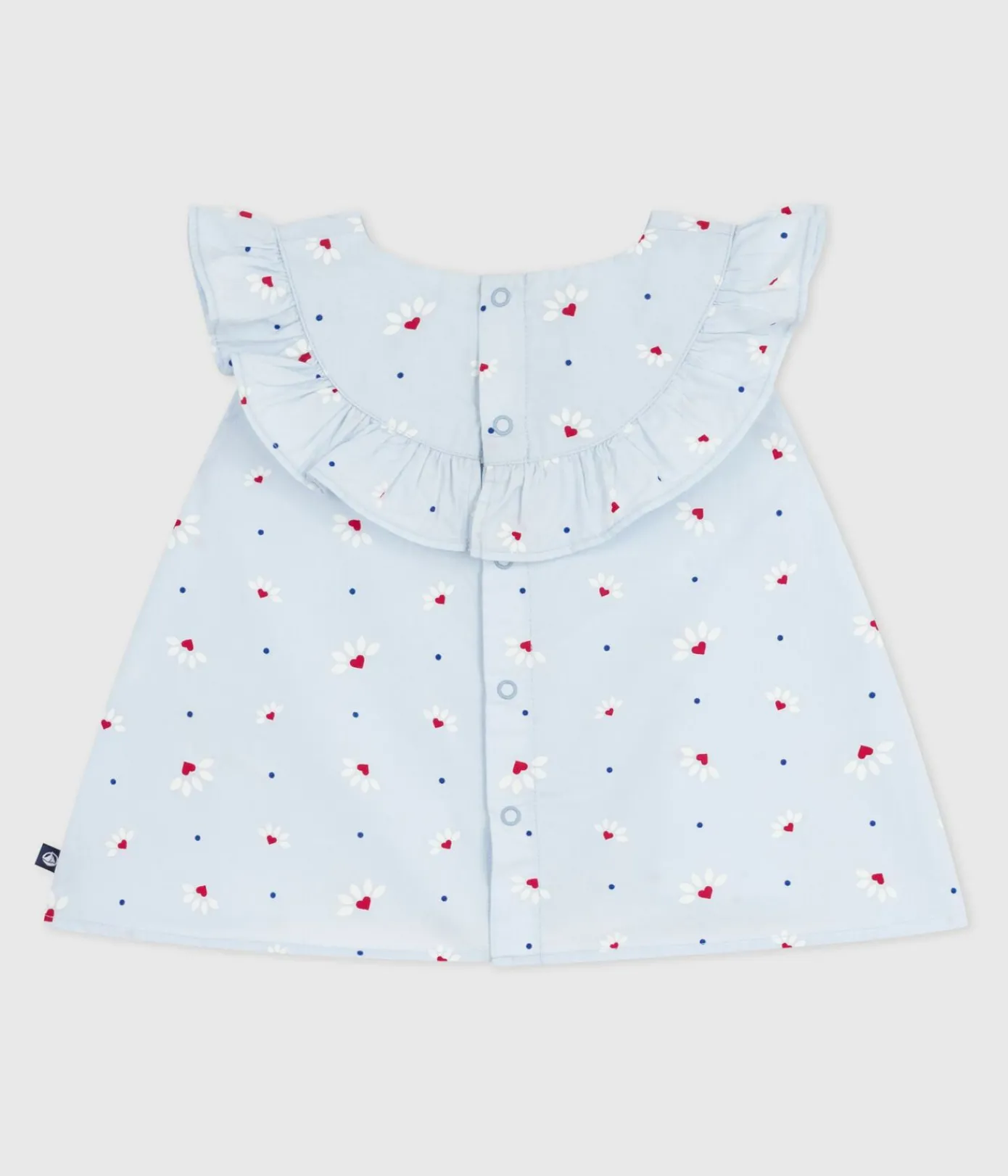 Petit Bateau T-Shirts, Oberteile*Ärmellose Baby-Bluse aus Baumwoll-Popeline mit Blumenmuster blau FRAICHEUR/weiss MULTICO