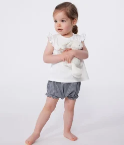 Petit Bateau T-Shirts, Oberteile*Ärmellose Baby-Bluse aus Baumwolle weiss MARSHMALLOW
