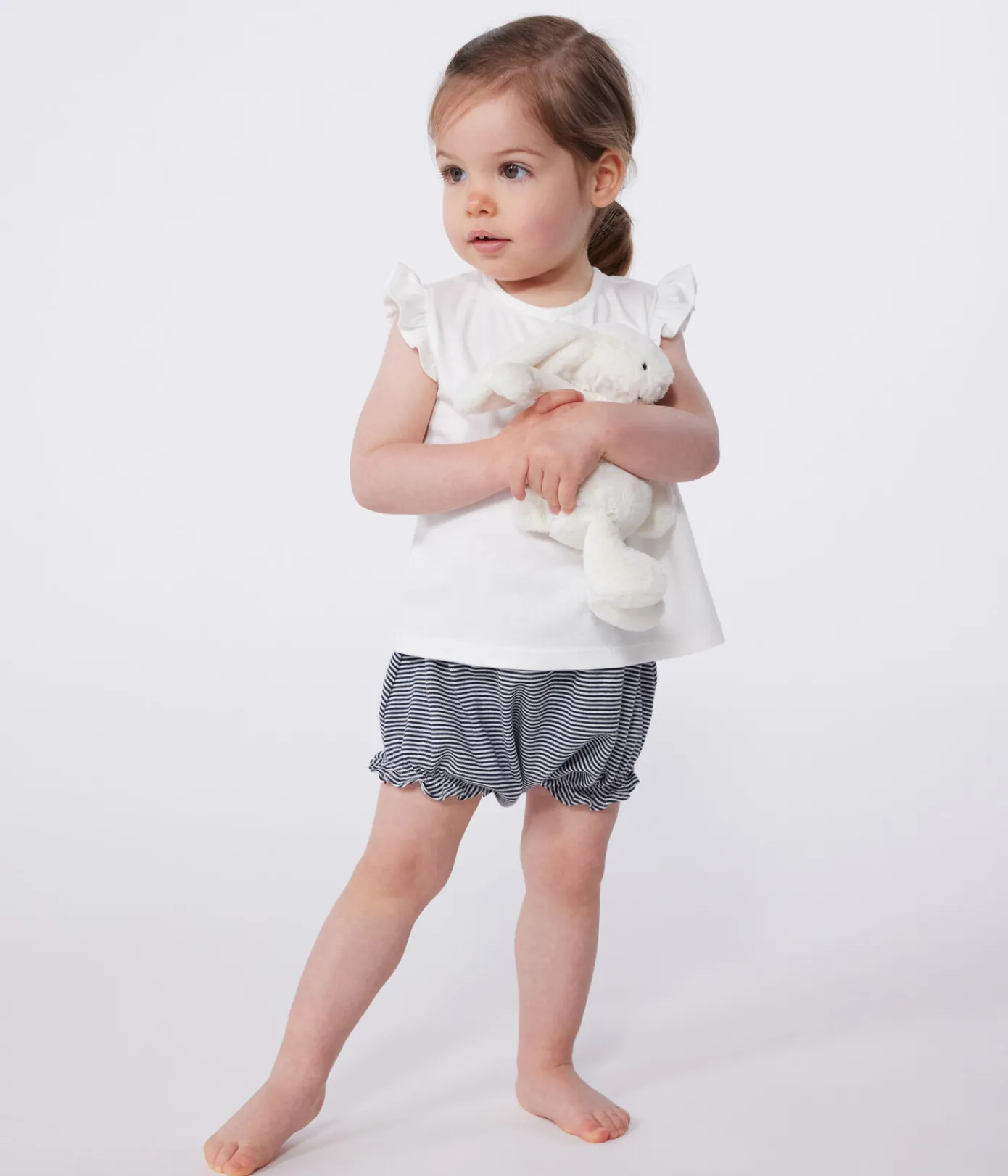 Petit Bateau T-Shirts, Oberteile*Ärmellose Baby-Bluse aus Baumwolle weiss MARSHMALLOW