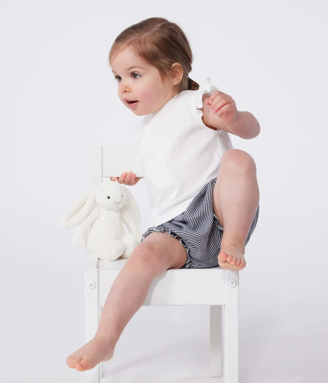 Petit Bateau T-Shirts, Oberteile*Ärmellose Baby-Bluse aus Baumwolle weiss MARSHMALLOW