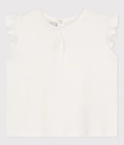 Petit Bateau T-Shirts, Oberteile*Ärmellose Baby-Bluse aus Baumwolle weiss MARSHMALLOW