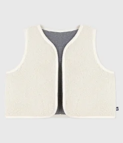 Petit Bateau Pullover, Cardigans*Ärmellose Babyweste aus Milleraies-Baumwolle und Sherpa MILK/ MULTICO