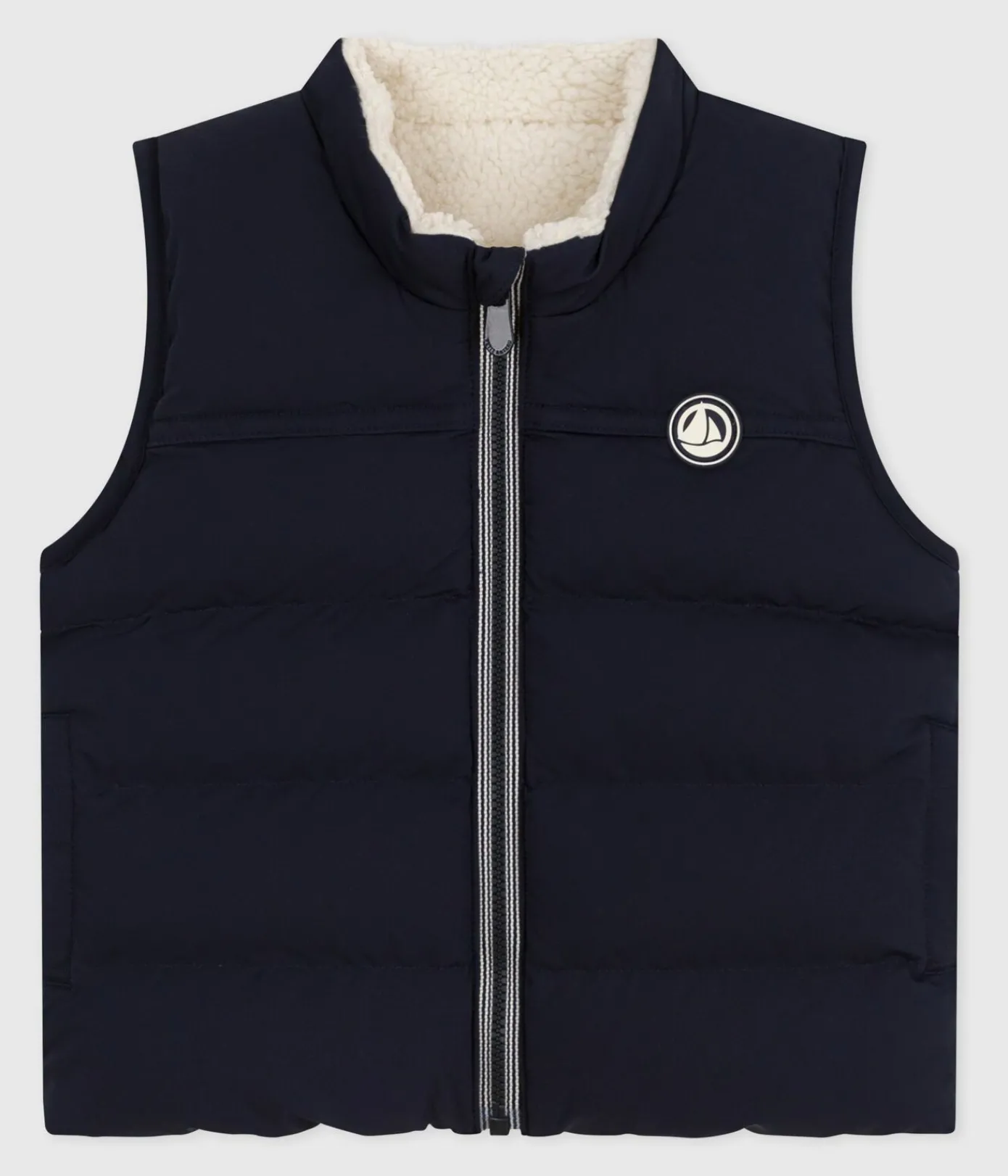 Petit Bateau Jacken, Anoraks*Ärmellose Baby-Weste zum Wenden blau SMOKING/ MILK