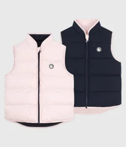Petit Bateau Mäntel, Jacken, Regenjacken*Ärmellose Kinder-Winterjacke zum Wenden in zwei Farben rosa JOLI/ SMOKING