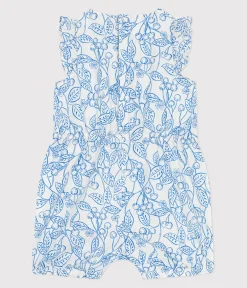 Petit Bateau Sets, Overalls & Latzhosen*Ärmelloser Baby-Kurzoverall aus Baumwolle mit blauen Kirschen blau MARSHMALLOW/ PORCELANA