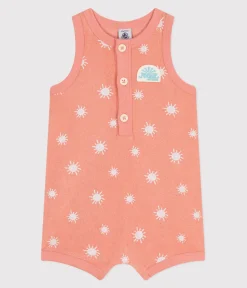 Petit Bateau Sets, Overalls & Latzhosen*Ärmelloser Baby-Kurzoverall aus Baumwoll-Frottee mit Sonnenmuster orange ABRICOT/ MARSHMALLOW