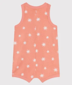 Petit Bateau Sets, Overalls & Latzhosen*Ärmelloser Baby-Kurzoverall aus Baumwoll-Frottee mit Sonnenmuster orange ABRICOT/ MARSHMALLOW
