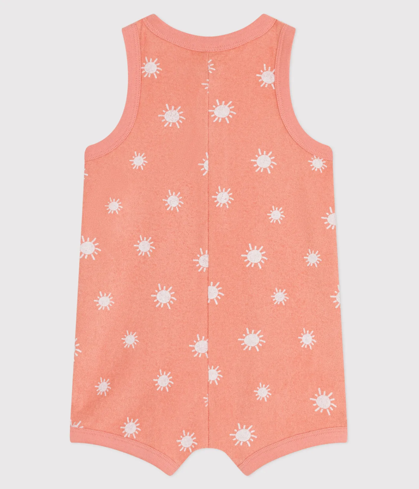 Petit Bateau Sets, Overalls & Latzhosen*Ärmelloser Baby-Kurzoverall aus Baumwoll-Frottee mit Sonnenmuster orange ABRICOT/ MARSHMALLOW