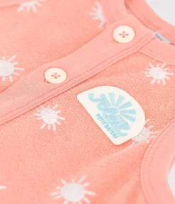Petit Bateau Sets, Overalls & Latzhosen*Ärmelloser Baby-Kurzoverall aus Baumwoll-Frottee mit Sonnenmuster orange ABRICOT/ MARSHMALLOW