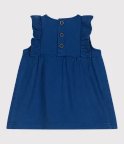 Petit Bateau Kleider*Ärmelloses Baby-Kleid aus Baumwolle und Lyocell blau INCOGNITO