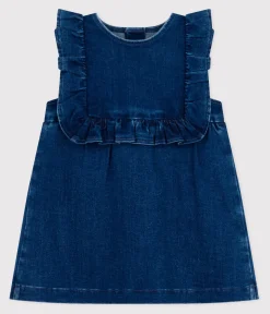 Petit Bateau Kleider*Ärmelloses Babykleid aus Denim blau DENIM MOYEN