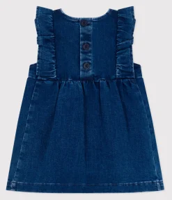 Petit Bateau Kleider*Ärmelloses Babykleid aus Denim blau DENIM MOYEN