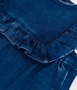 Petit Bateau Kleider*Ärmelloses Babykleid aus Denim blau DENIM MOYEN