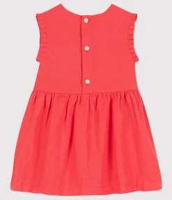 Petit Bateau Kleider*Ärmelloses Babykleid aus Leinen orange JUPITER