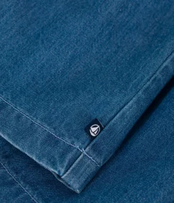 Petit Bateau Kleider*Ärmelloses Baby-Kleid aus leichtem Jeansstoff blau DENIM CLAIR