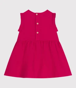 Petit Bateau Kleider*Ärmelloses Babykleid aus Leinen rosa DELHI