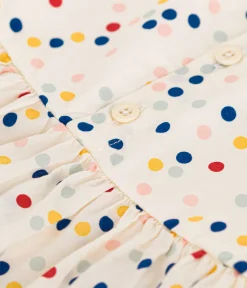 Petit Bateau Kleider*Ärmelloses Baby-Kleid aus Popeline weiss MARSHMALLOW/weiss MULTICO