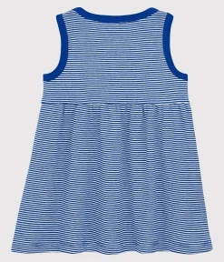 Petit Bateau Kleider*Ärmelloses gestreiftes Baby-Kleid für Mädchen blau SURF/weiss MARSHMALLOW