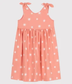 Petit Bateau Kleider, Röcke*Ärmelloses Kinder-Kleid aus bedruckter Baumwolle orange ABRICOT/ MARSHMALLOW