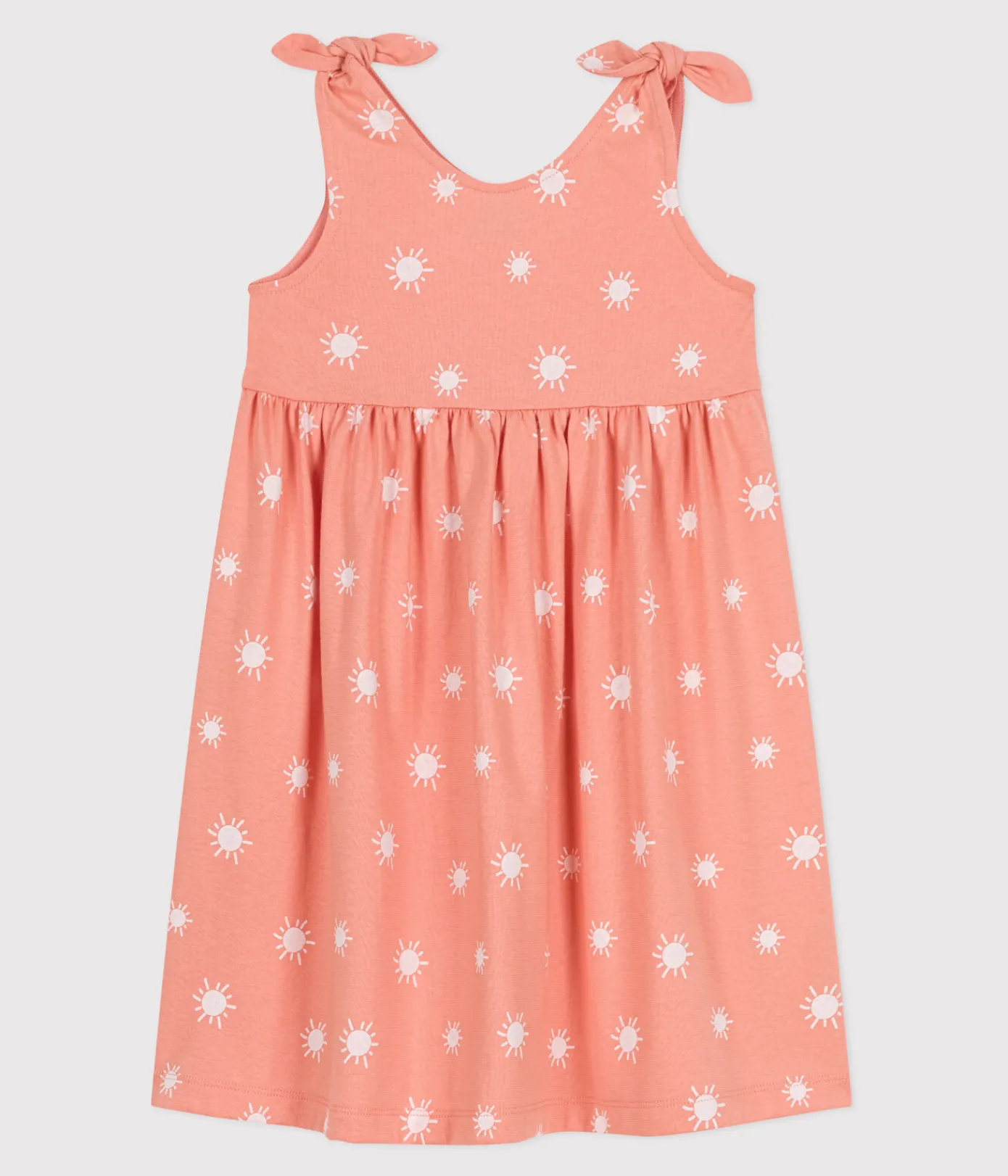 Petit Bateau Kleider, Röcke*Ärmelloses Kinder-Kleid aus bedruckter Baumwolle orange ABRICOT/ MARSHMALLOW