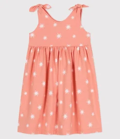 Petit Bateau Kleider, Röcke*Ärmelloses Kinder-Kleid aus bedruckter Baumwolle orange ABRICOT/ MARSHMALLOW