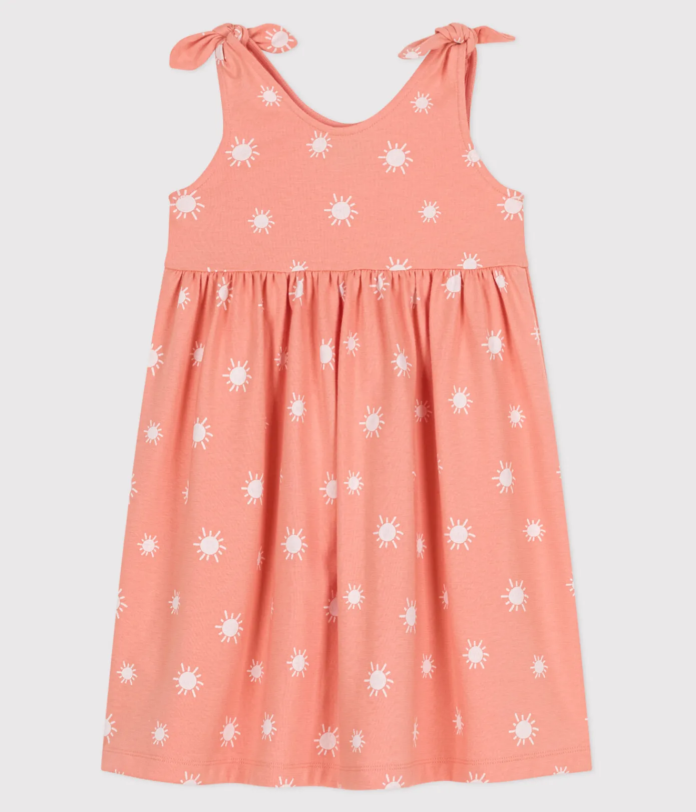 Petit Bateau Kleider, Röcke*Ärmelloses Kinder-Kleid aus bedruckter Baumwolle orange ABRICOT/ MARSHMALLOW