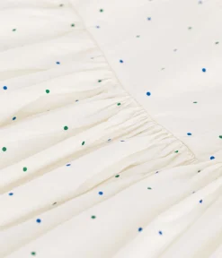 Petit Bateau Kleider, Röcke*Ärmelloses Kinder-Kleid aus Baumwolle mit Pünktchenmuster weiss MARSHMALLOW/weiss MULTICO