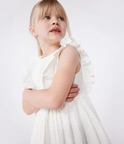 Petit Bateau Kleider, Röcke*Ärmelloses Kinder-Kleid aus Baumwolle weiss MARSHMALLOW