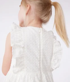 Petit Bateau Kleider, Röcke*Ärmelloses Kinder-Kleid aus Baumwolle weiss MARSHMALLOW