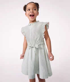 Petit Bateau Kleider, Röcke*Ärmelloses Kinder-Kleid aus Baumwolle mit Streifen PAUL/ ECUME