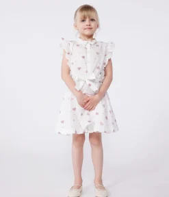 Petit Bateau Kleider, Röcke*Ärmelloses Kinder-Kleid aus Baumwolle mit Herz-Motiv weiss AVALANCHE/ MULTICO