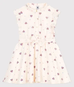 Petit Bateau Kleider, Röcke*Ärmelloses Kinder-Kleid aus Baumwolle mit Herz-Motiv weiss AVALANCHE/ MULTICO