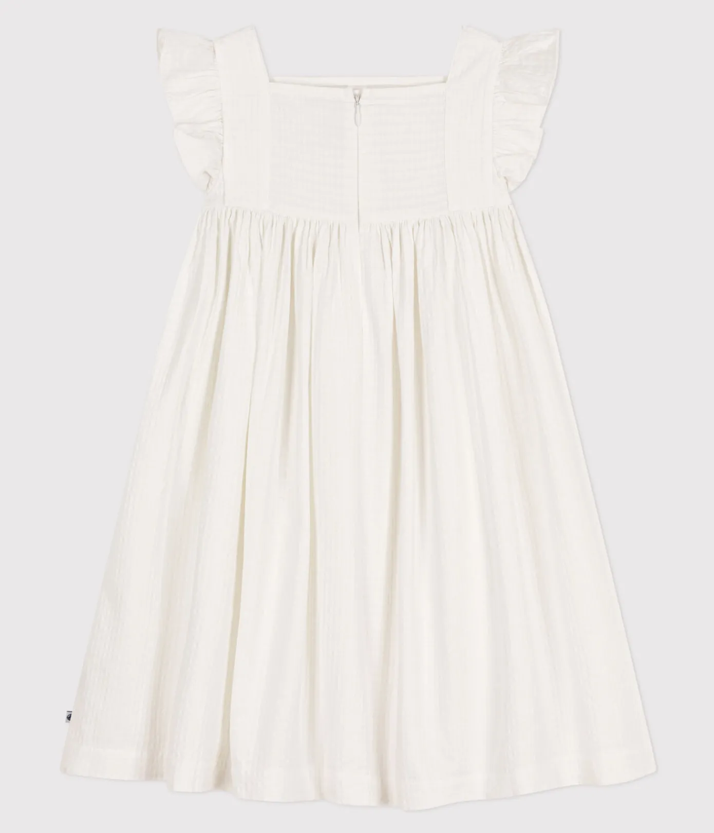 Petit Bateau Kleider, Röcke*Ärmelloses Kleid aus gemusterter Baumwolle Kinder/Mädchen weiss MARSHMALLOW