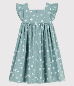 Petit Bateau Kleider, Röcke*Ärmelloses langes Kinder-Kleid aus Baumwolle mit Blumenmuster blau PAUL/weiss MARSHMALLOW