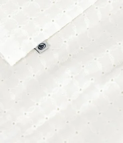 Petit Bateau Kleider*Ärmelloses weißes Baby-Kleid aus Baumwolle mit Lochspitze weiss MARSHMALLOW