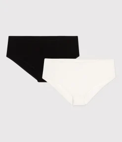 Petit Bateau Bhs, Slips, Bodys*Set aus 2 einfarbigen Damen-Shortys aus Baumwolle und Elastan variante 1