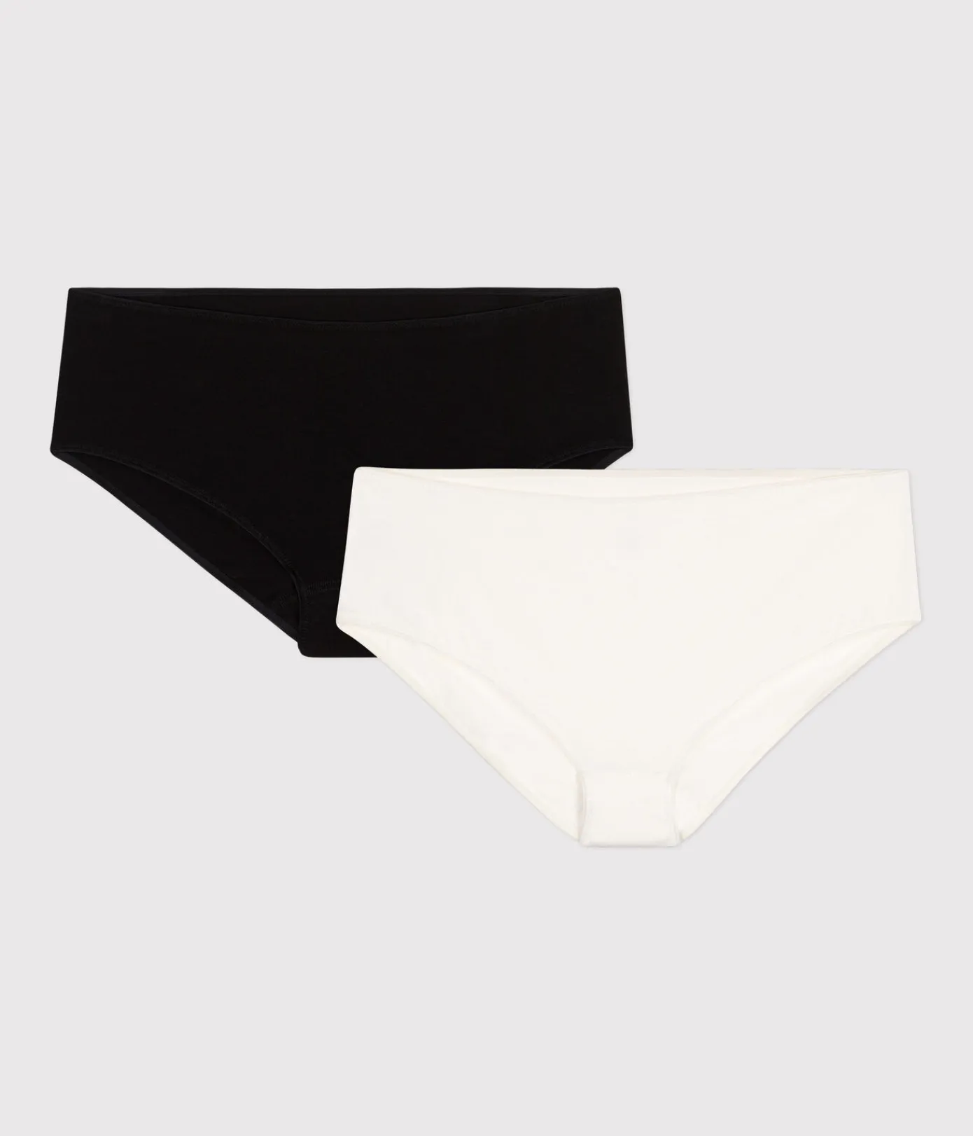 Petit Bateau Bhs, Slips, Bodys*Set aus 2 einfarbigen Damen-Shortys aus Baumwolle und Elastan variante 1