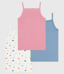 Petit Bateau Unterhemden, Tanktops|T-Shirts, Tops, Oberteile*Set Kinder Spaghetti-Tops aus Baumwolle mit Herzmotiv variante 1