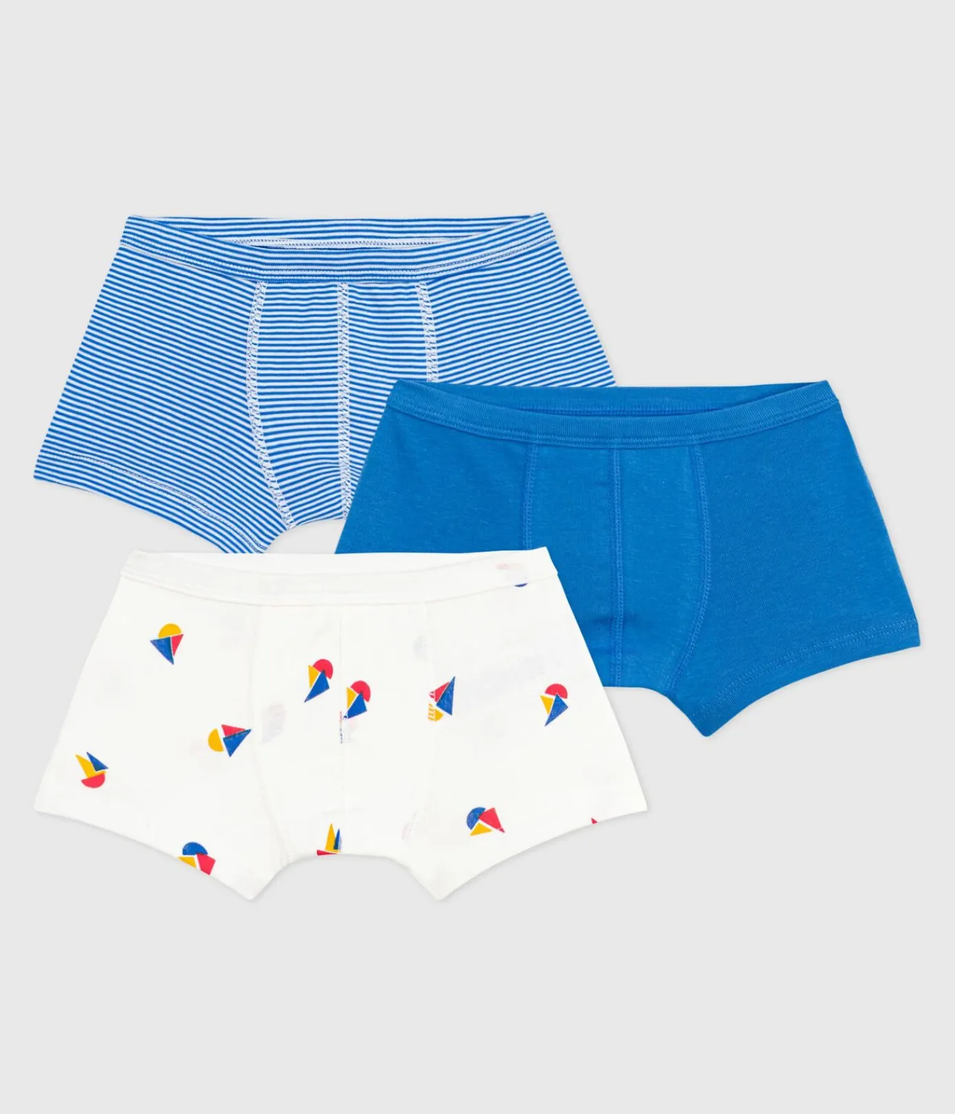 Petit Bateau Unterhosen, Boxershorts*Set Kinder-Boxershorts aus Baumwolle mit überzogenem Bund und Schiff-Motiv variante 1